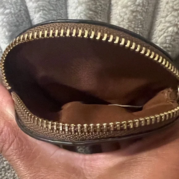 Coach Signature Brown Keychain Coin Holder - Picture 4 of 4